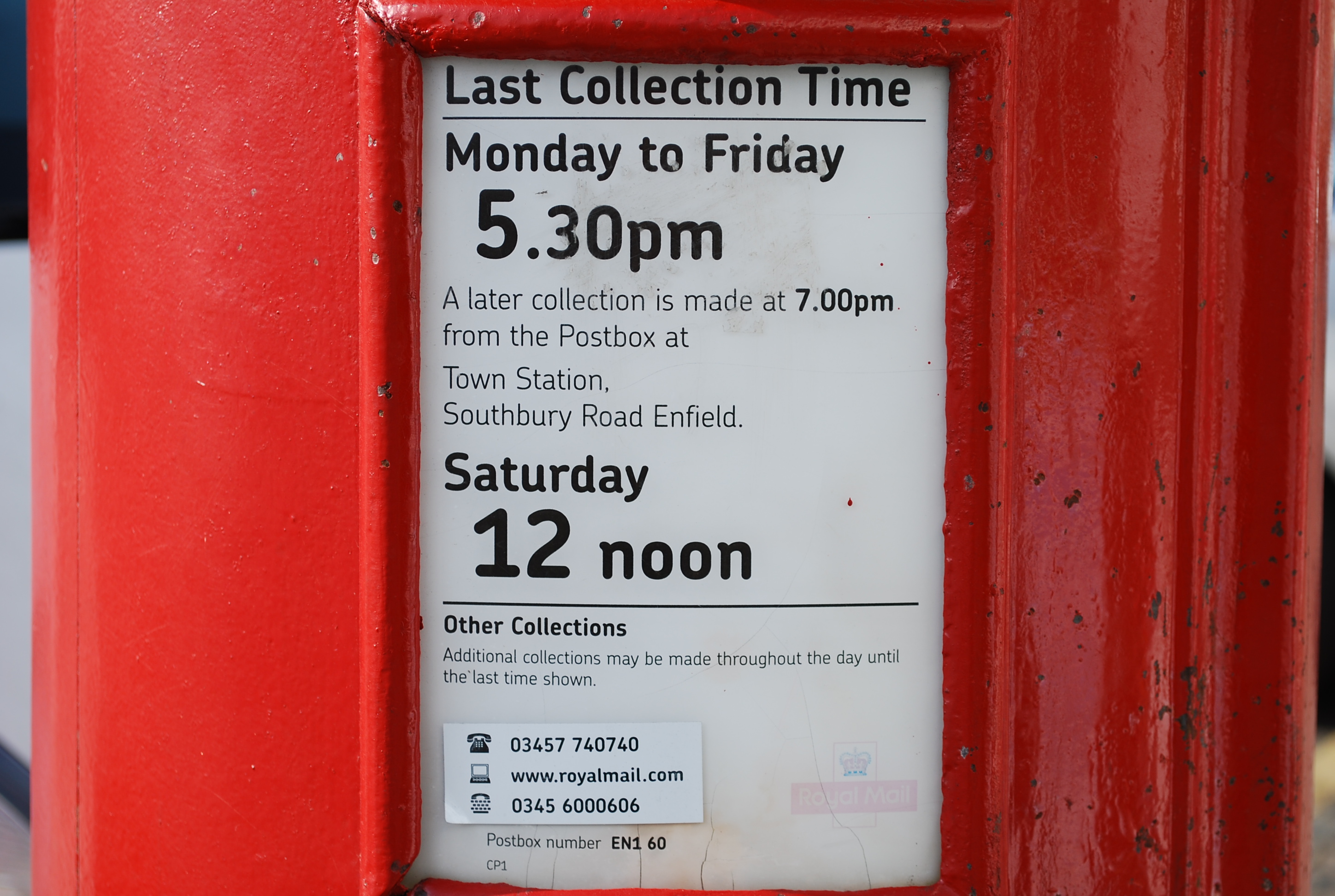 Post Office Collection Times >> Collection Times Post Office Boxes In Bush Hill Park Station Post Office Collection Times >> Collection Times Post Office Boxes In Bush Hill Park Station